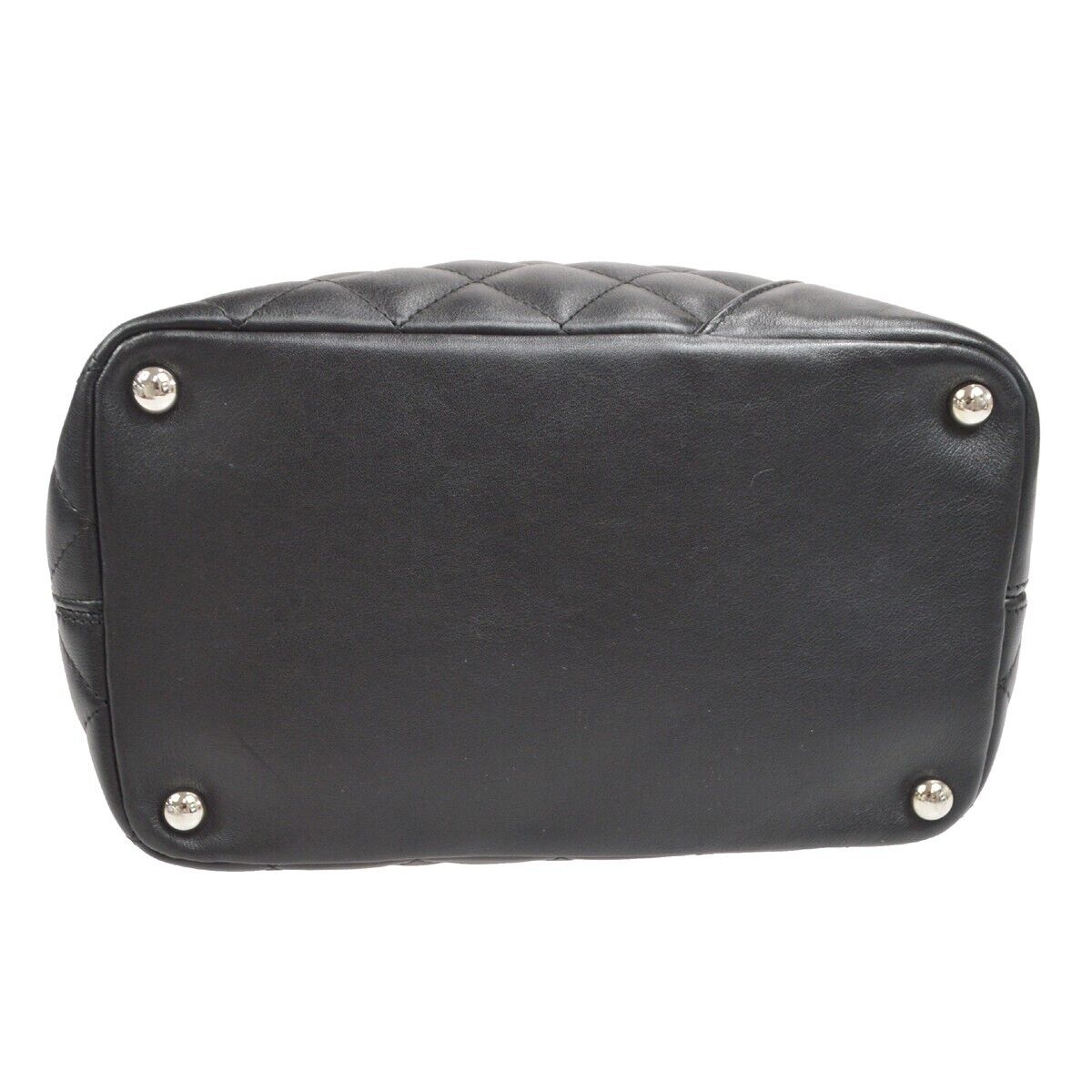 CHANEL Quilted Cambon Ligne CC Hand Tote Bag Black Calfskin 9016182 54803