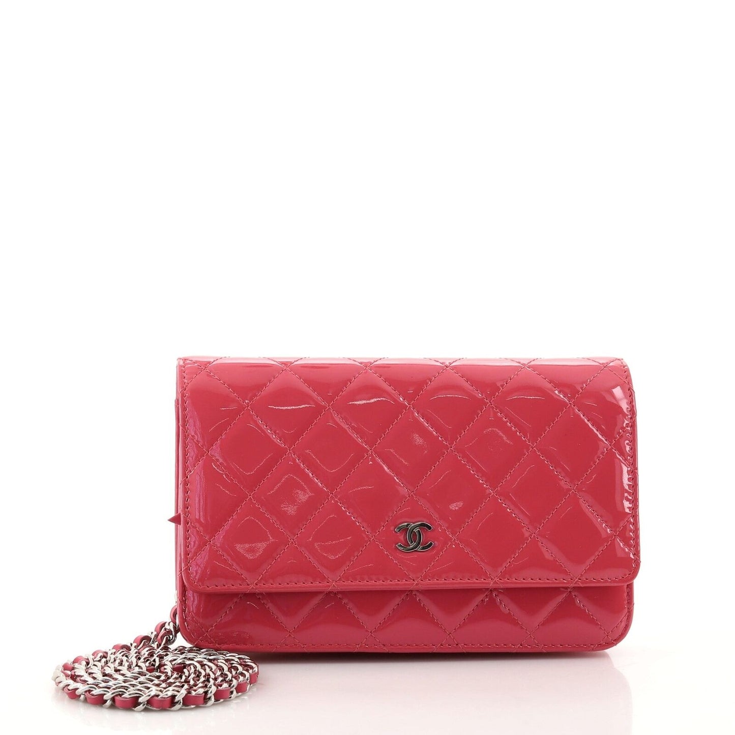 Chanel Wallet on Chain Quilted Patent Pink