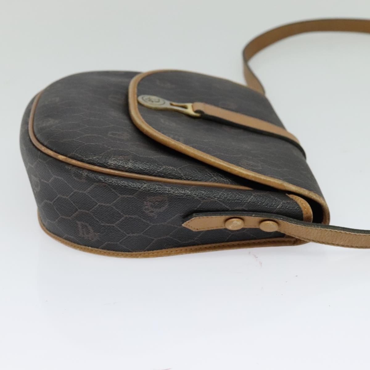 Christian Dior   Honeycomb Flap Crossbody Bag Canvas And Leather Black Canvas Bag ()
