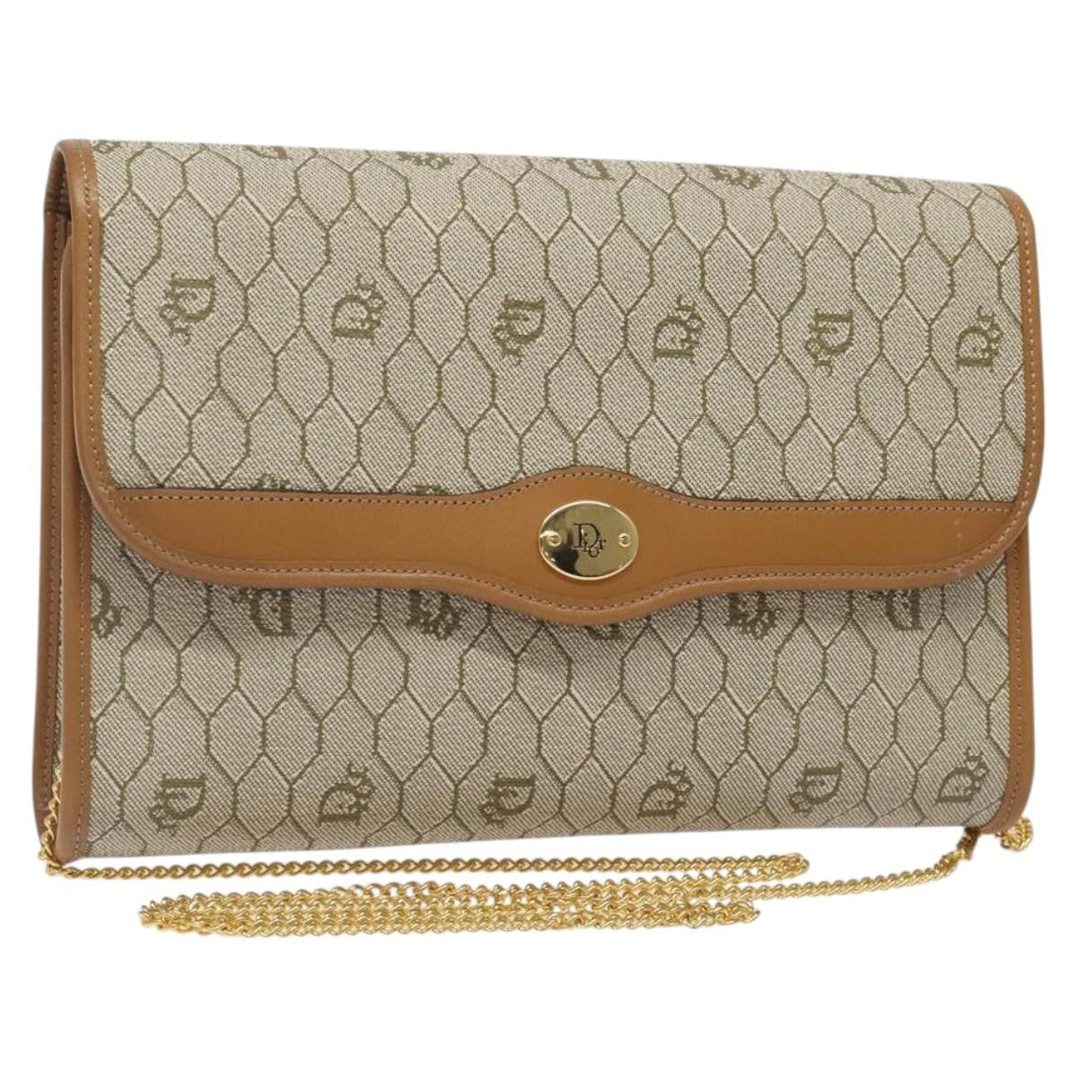 Christian Dior   Honeycomb Flap Crossbody Bag Coated Canvas Beige Canvas Bag ()