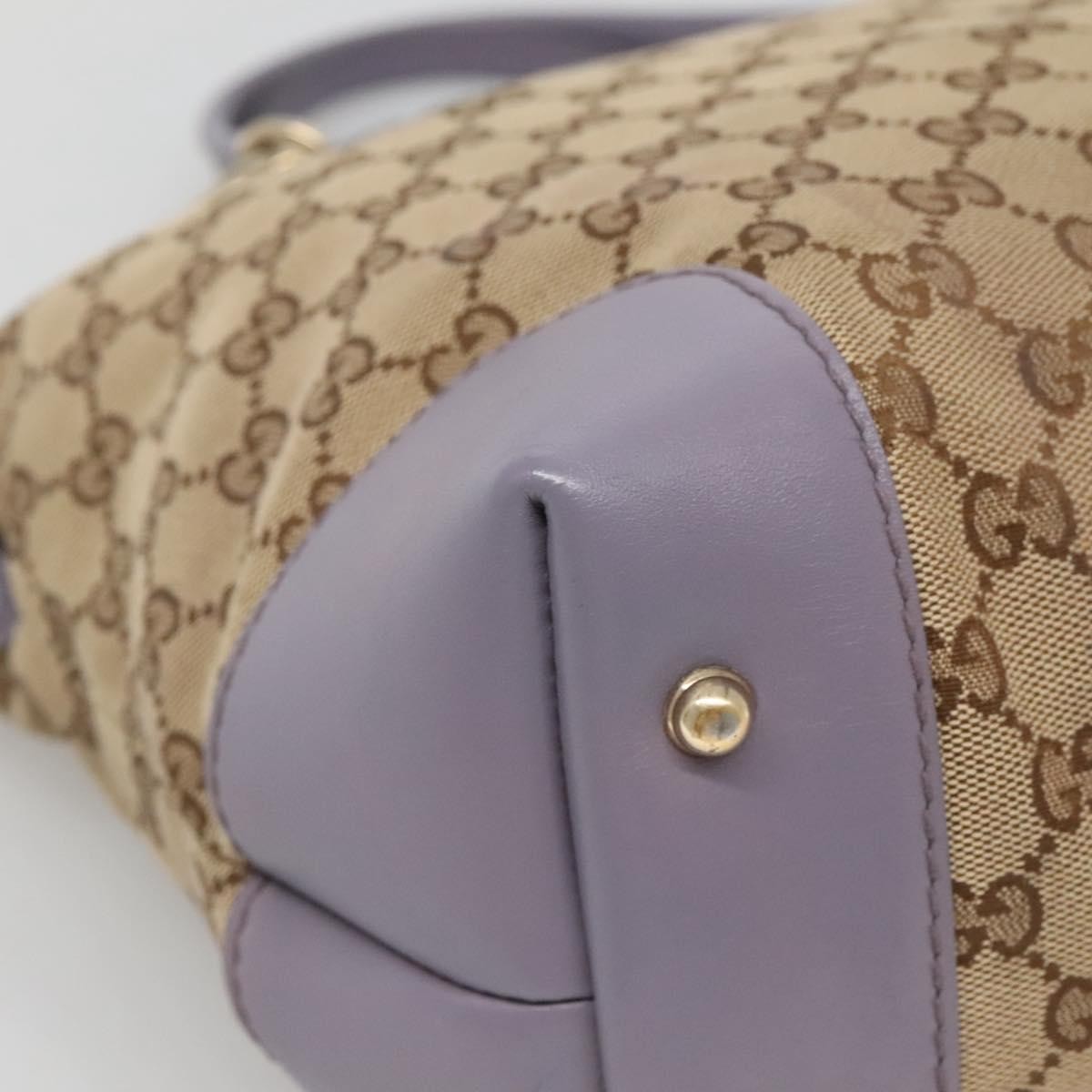 Gucci Convertible Belted Tote Gg Canvas With Leather Beige Canvas Tote Bag Bag ( )
