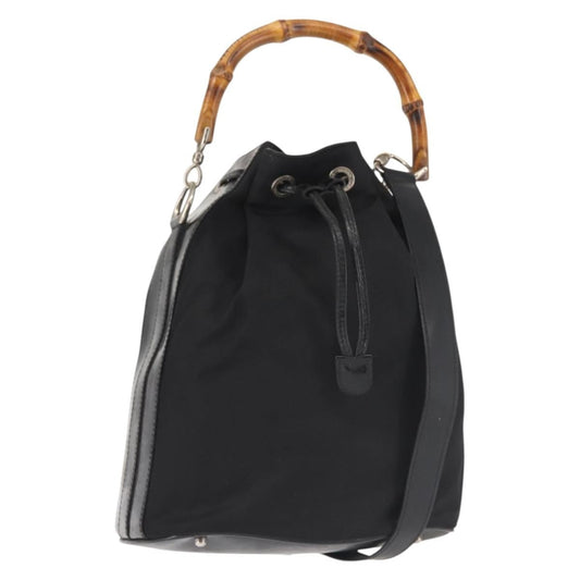 Gucci   Bamboo Bucket Bag Nylon And Leather Black Nylon Bag ( )