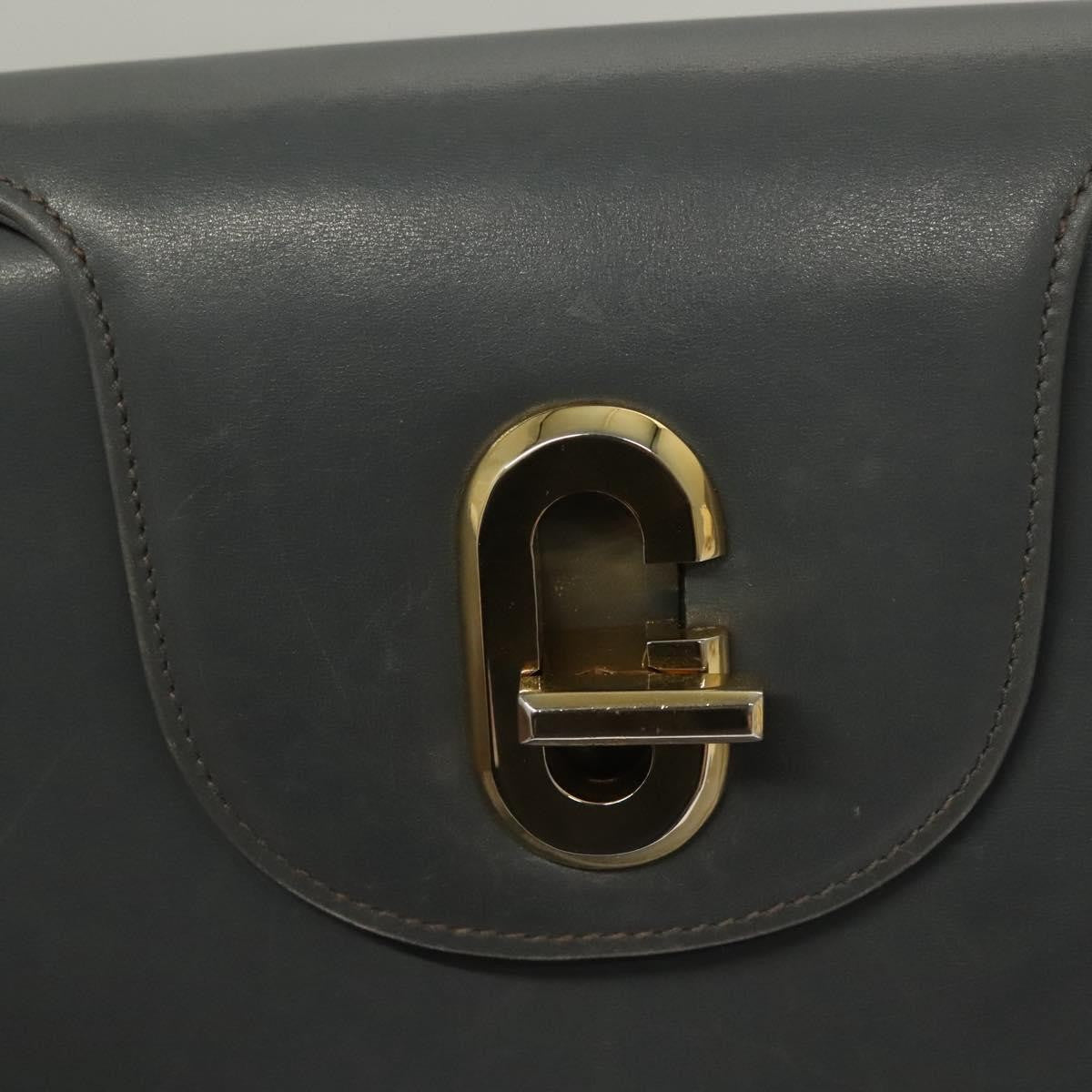 Gucci 1973 Top Handle Bag Leather Gray Leather Handbag ( )