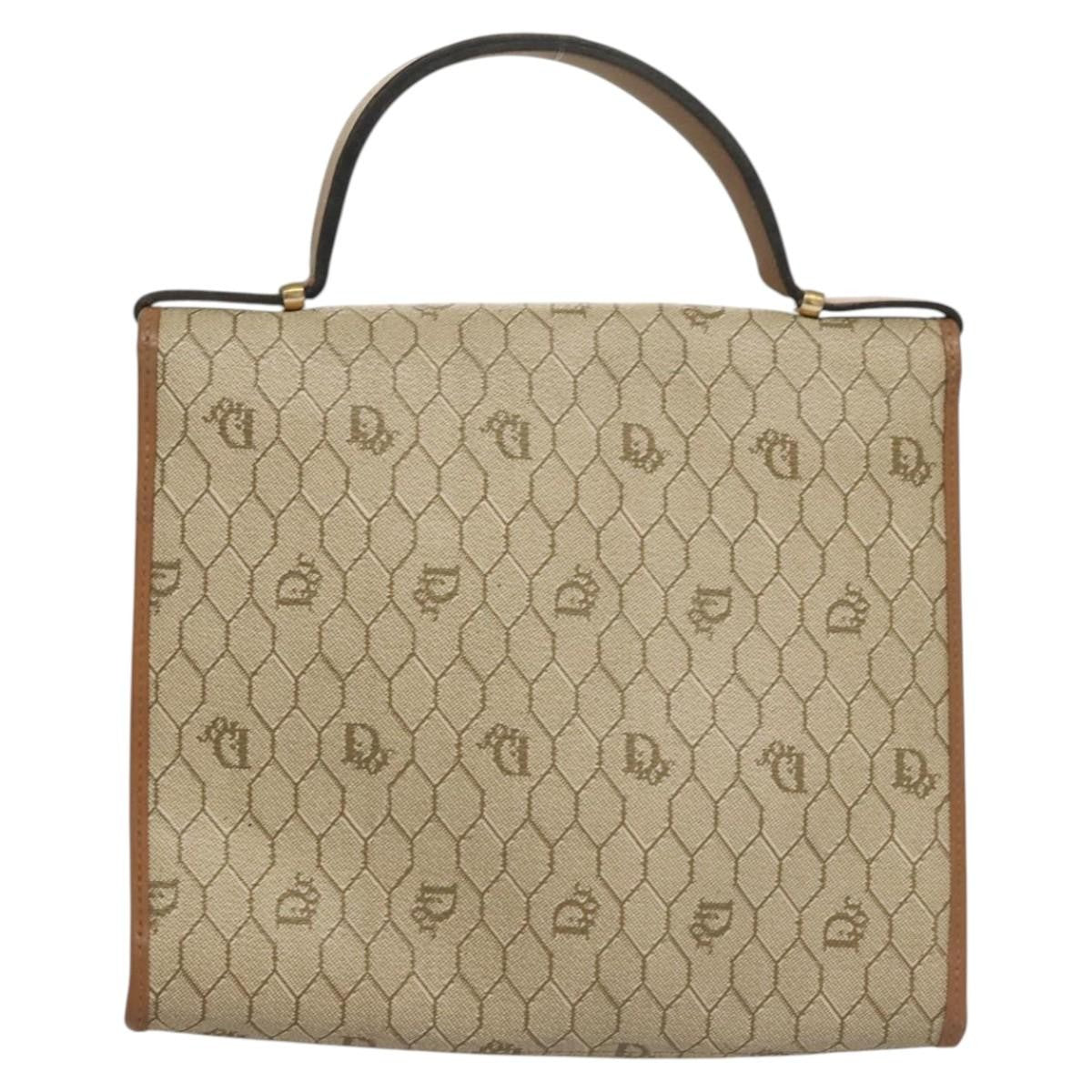 Christian Dior   Honeycomb Handbag Canvas Leather Beige Canvas Bag ()