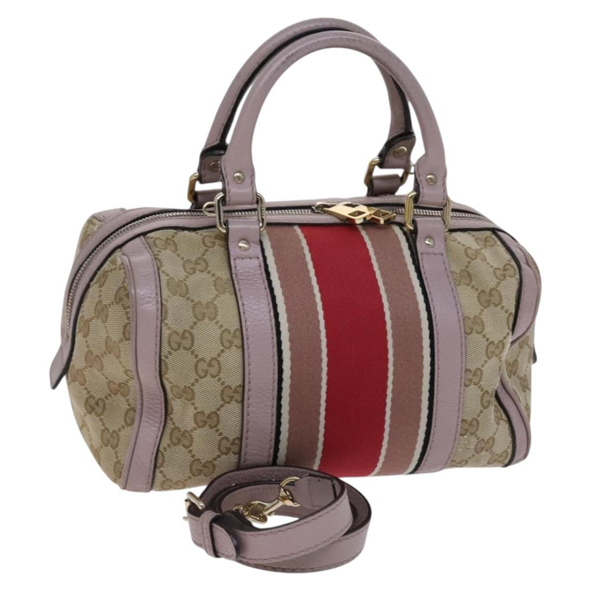 Gucci   Web Boston Bag Gg Canvas Beige Canvas Bag ( )