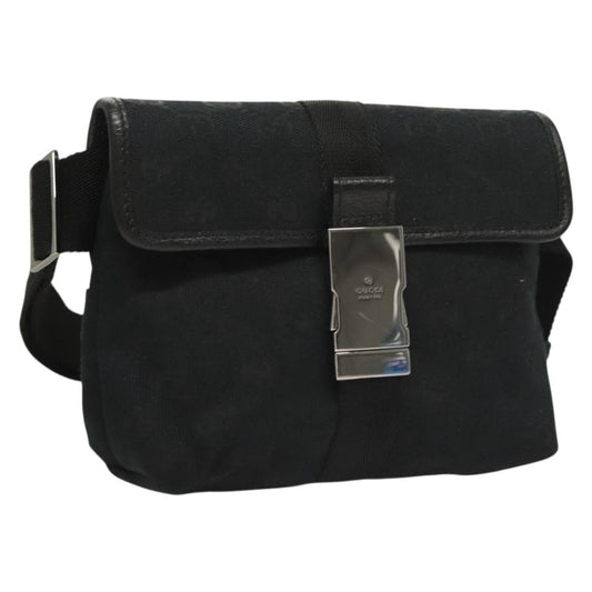 Gucci Buckle Belt Bag Gg Canvas Black Canvas Bag ( )