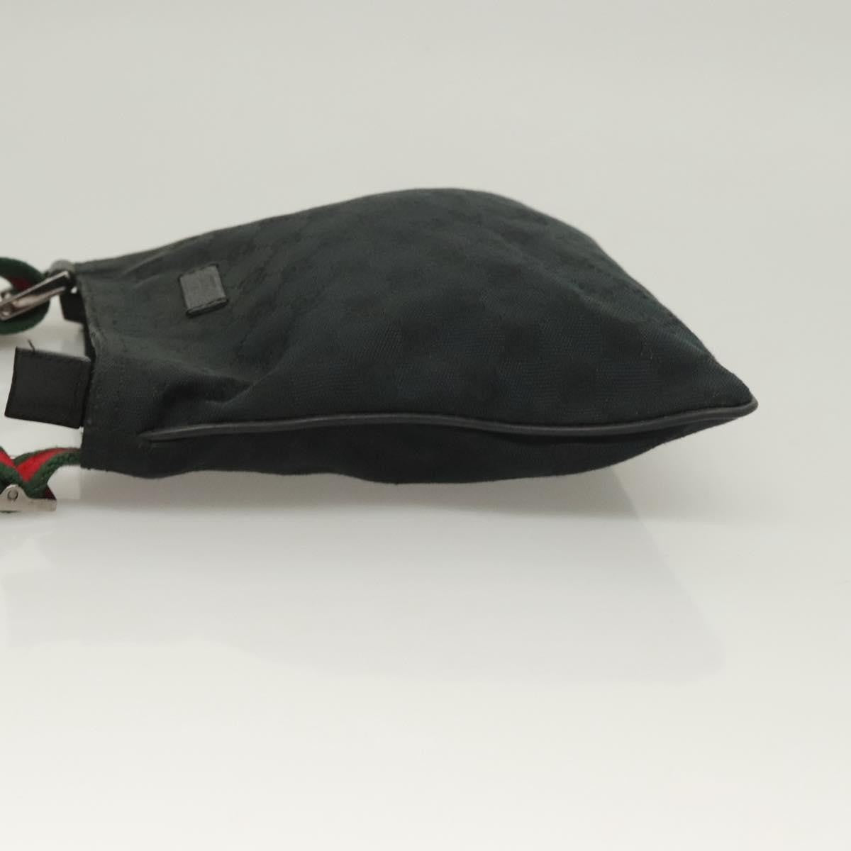 Gucci Web Strap Zip Messenger Bag Gg Canvas Black Canvas Shoulder Bag Bag ( )