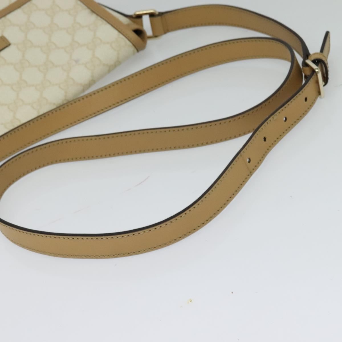 Gucci Flap Messenger Gg Coated Canvas White Pvc Shoulder Bag Bag ( )