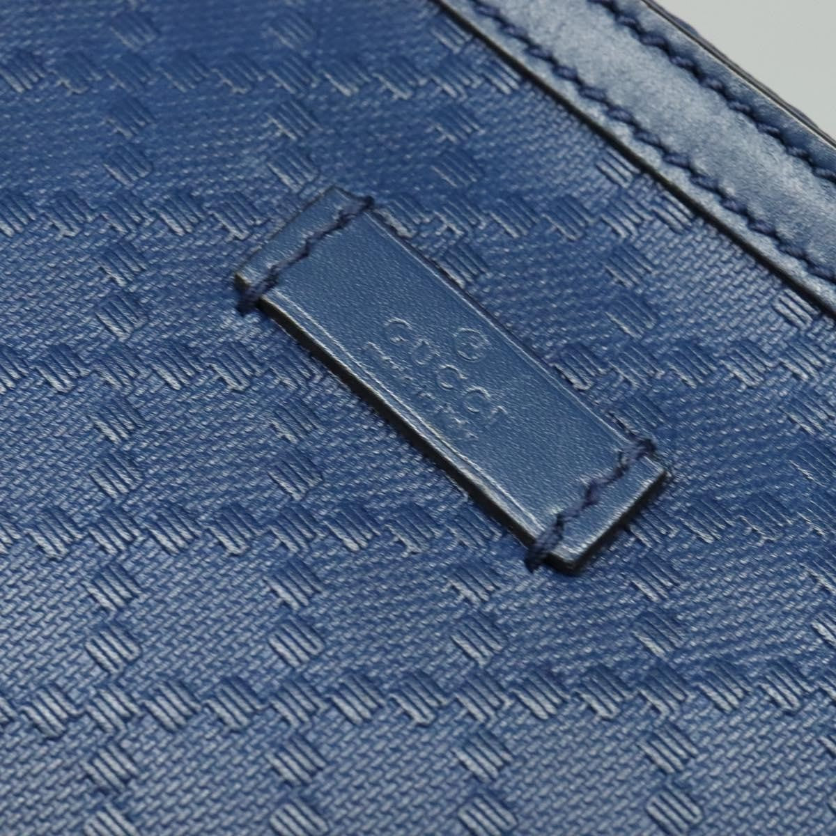 Gucci Zip Top Messenger Bag Diamante Leather Blue Leather Shoulder Bag Bag ( )