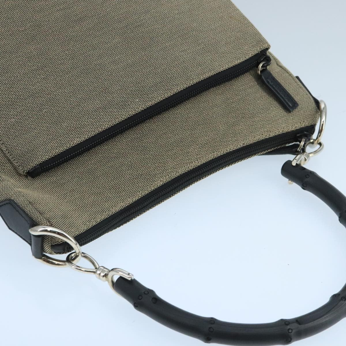 Gucci   Bamboo Handle Tote Canvas Beige Canvas Shoulder Bag Bag ( )