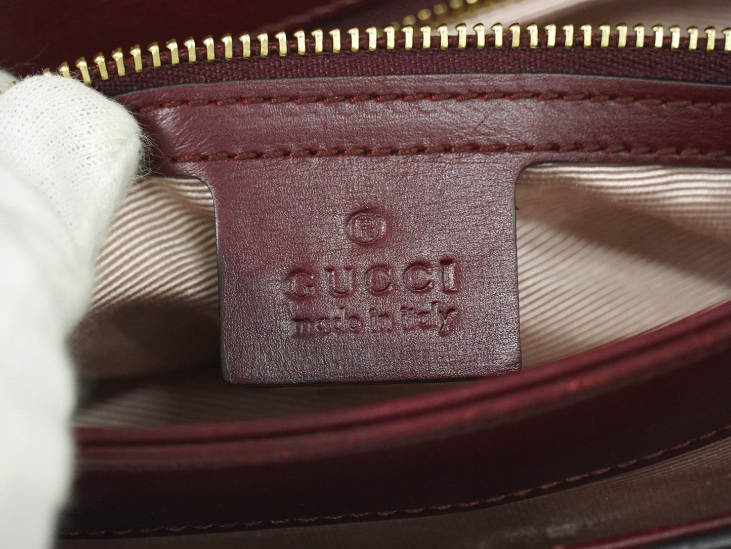 Gucci Arli Shoulder Bag Leather Burgundy Leather Bag ( )