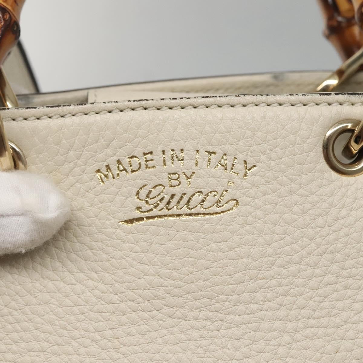 Gucci Bamboo Shopper Bag Leather White Leather Bag ( )
