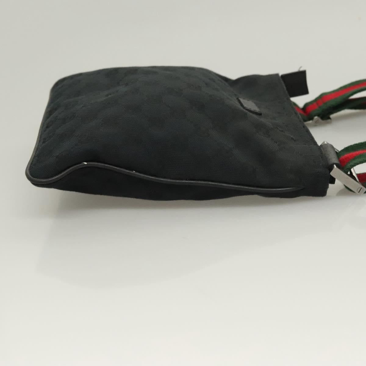 Gucci Web Strap Zip Messenger Bag Gg Canvas Black Canvas Shoulder Bag Bag ( )