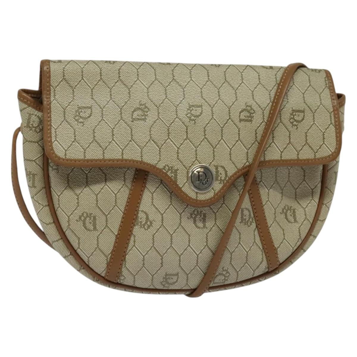 Christian Dior   Honeycomb Shoulder Bag Canvas Beige Canvas Bag ()