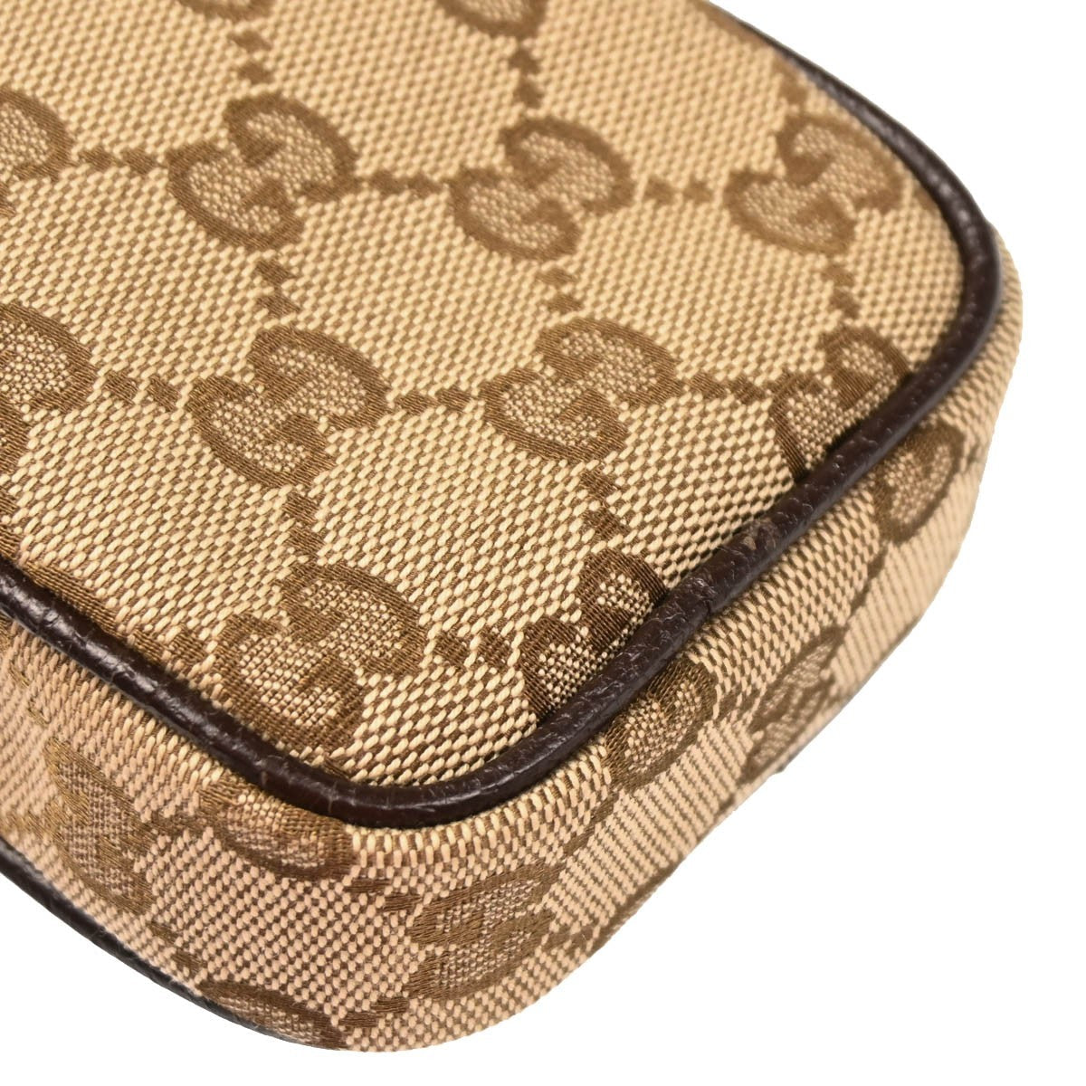 Gucci Gg Marmont Cigarette Case Matelasse Leather Beige Canvas Clutche & Pouche Bag ( )