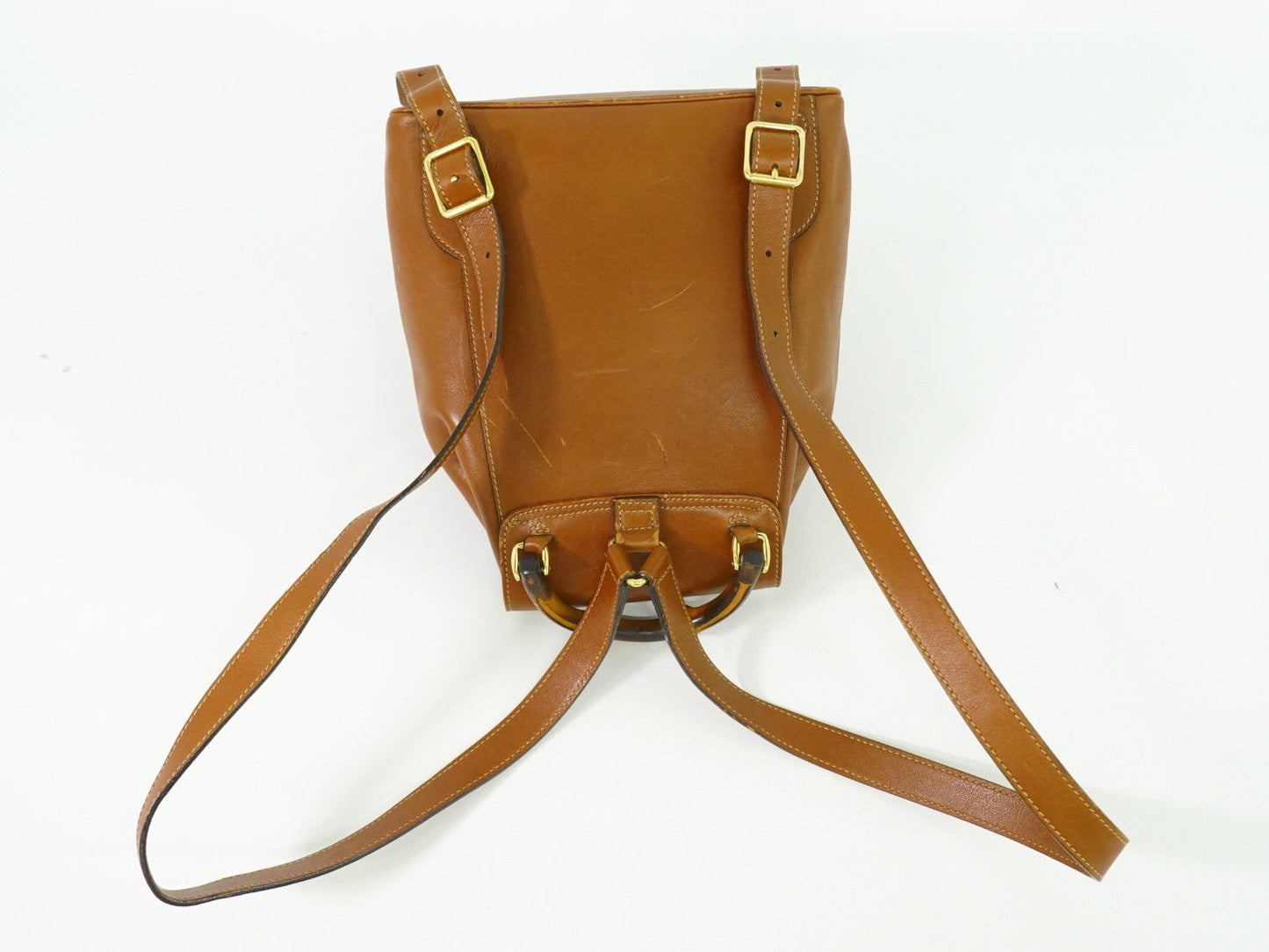 Gucci   Bamboo Backpack Leather Brown Leather Backpack Bag ( )