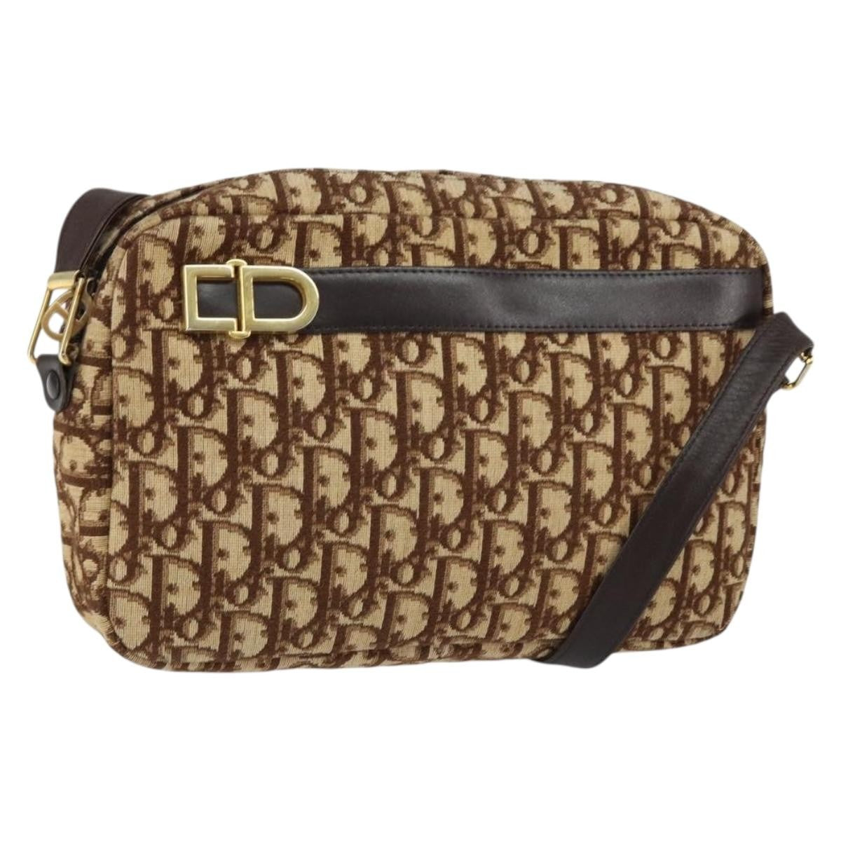 Christian Dior   Trotter Crossbody Bag Diorissimo Coated Canvas Brown Canvas Shoulder Bag Bag ()