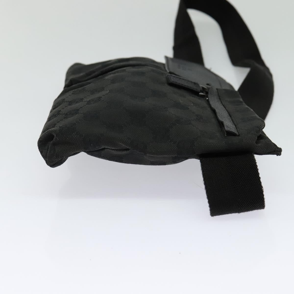 Gucci   Double Belt Bag Gg Canvas With Leather Black Canvas Bag ( )
