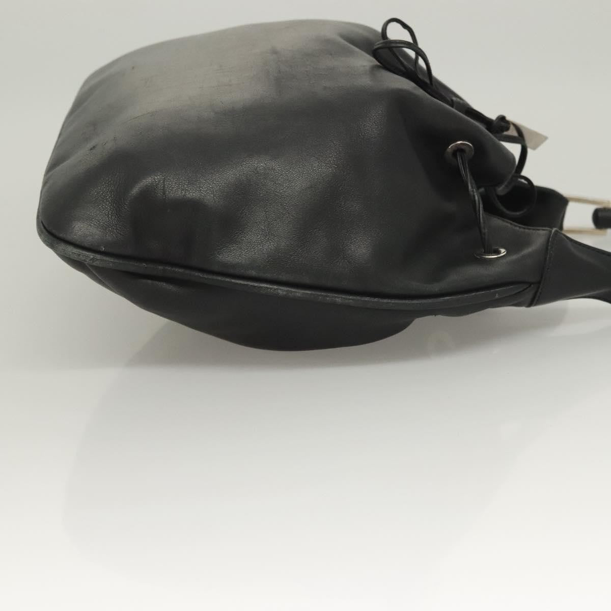 Gucci   Bamboo Shoulder Bag Leather Black Leather Handbag ( )