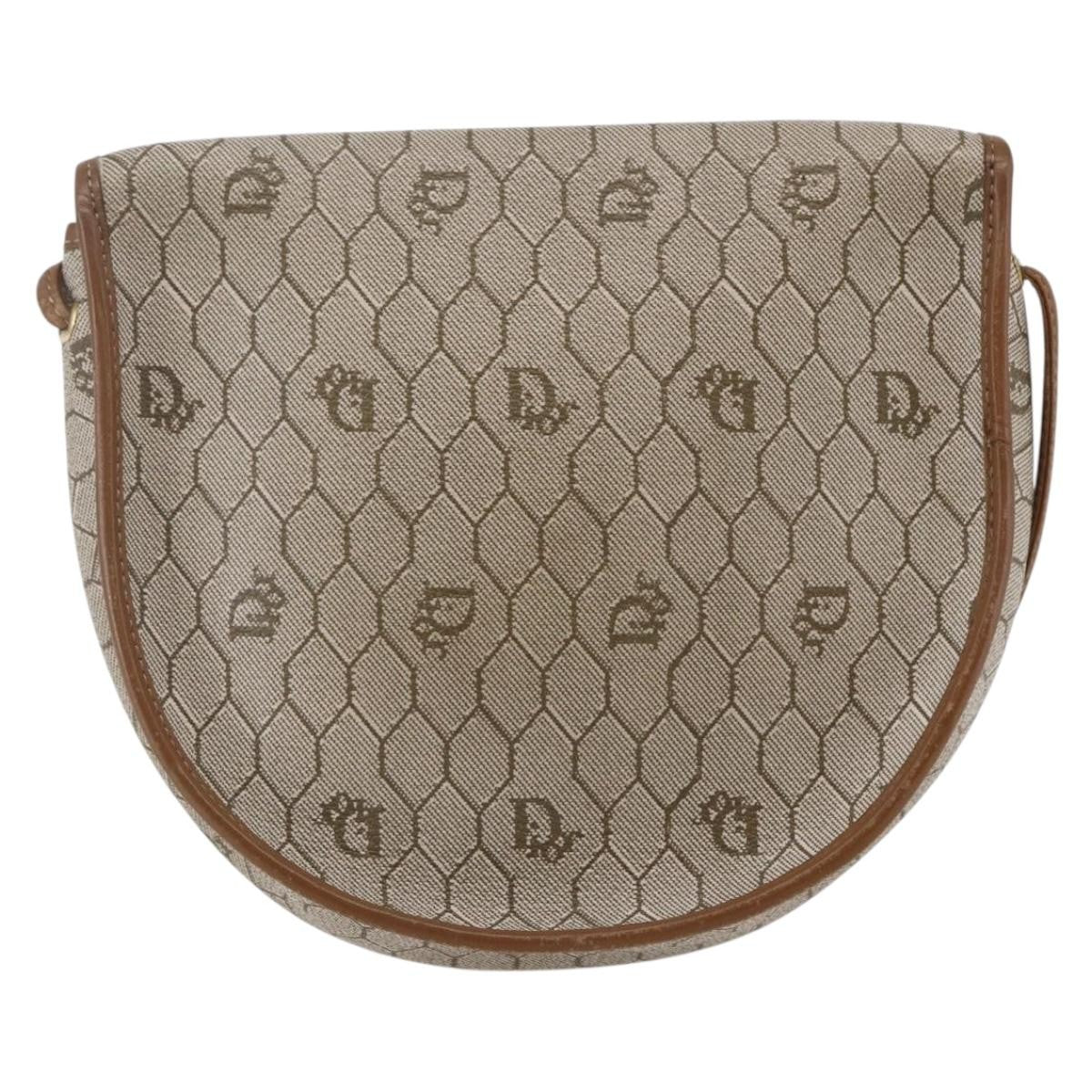 Christian Dior   Honeycomb Flap Crossbody Bag Coated Canvas Beige Canvas Shoulder Bag Bag ()