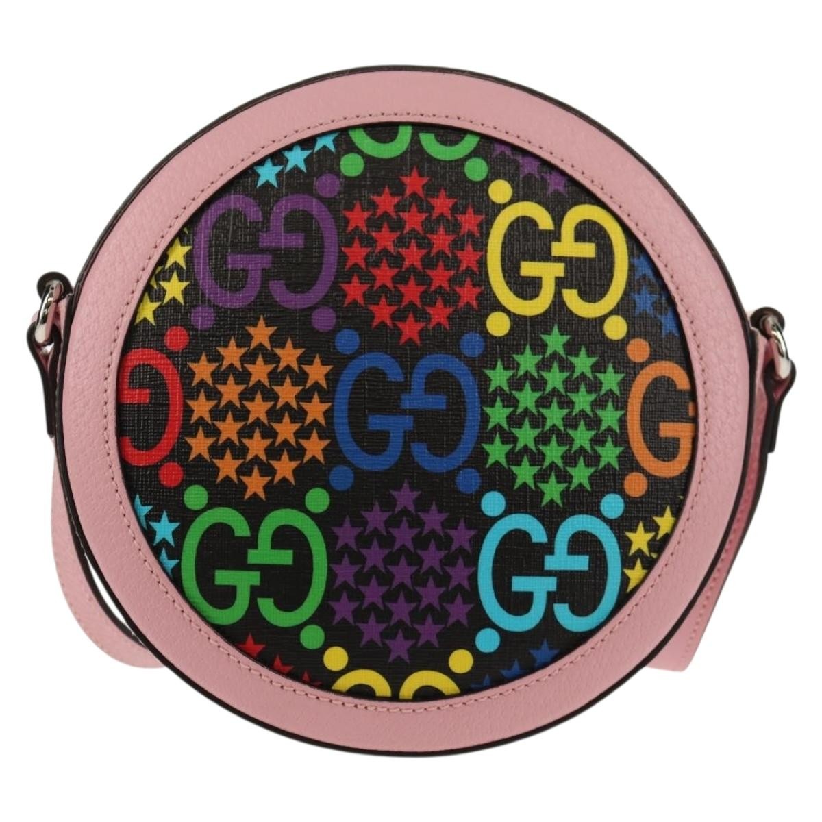 Gucci Round Shoulder Bag Psychedelic Print Gg Coated Canvas Multicolour Canvas Shoulder Bag Bag ( )