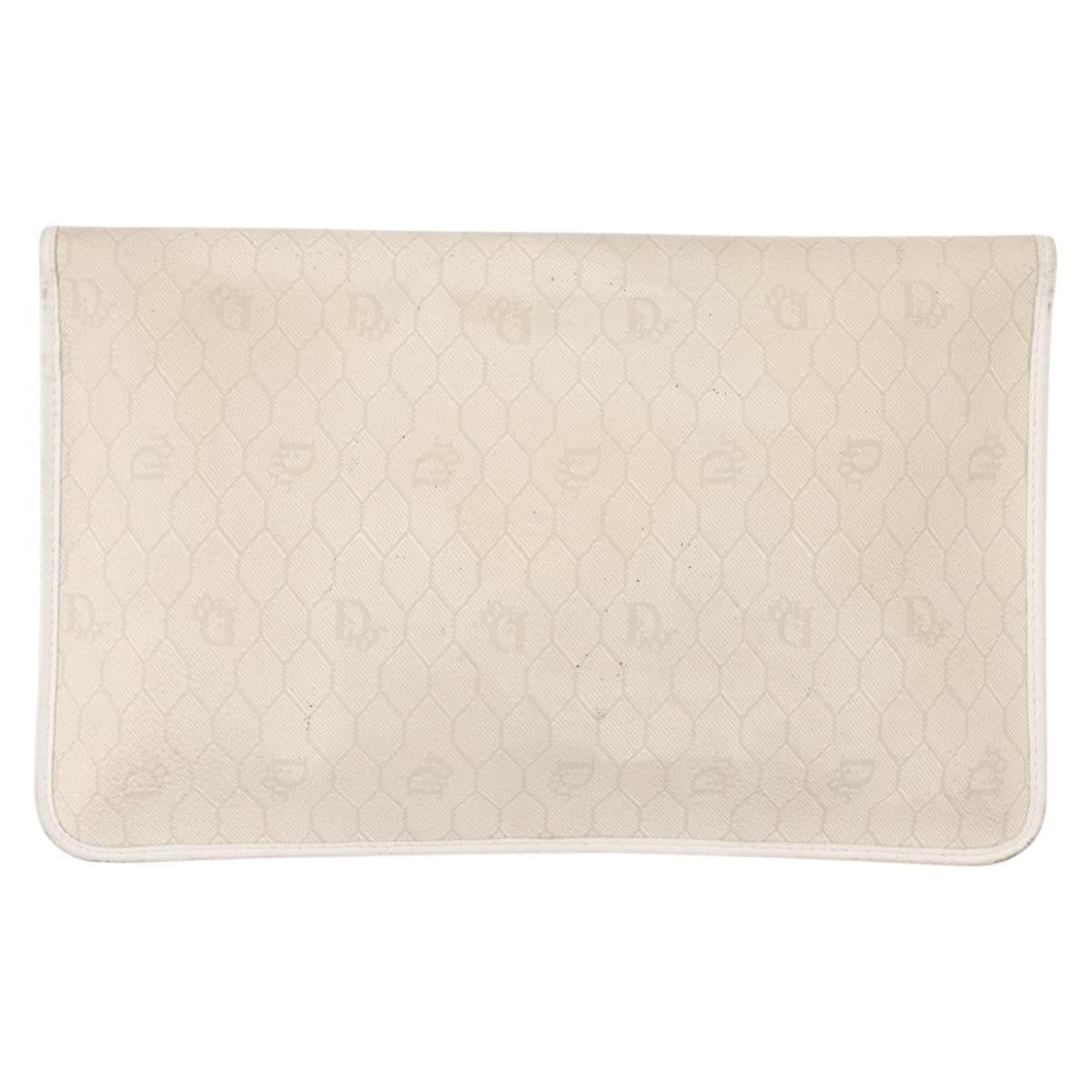 Christian Dior   Honeycomb Clutch Canvas White Canvas Clutche & Pouche Bag ()