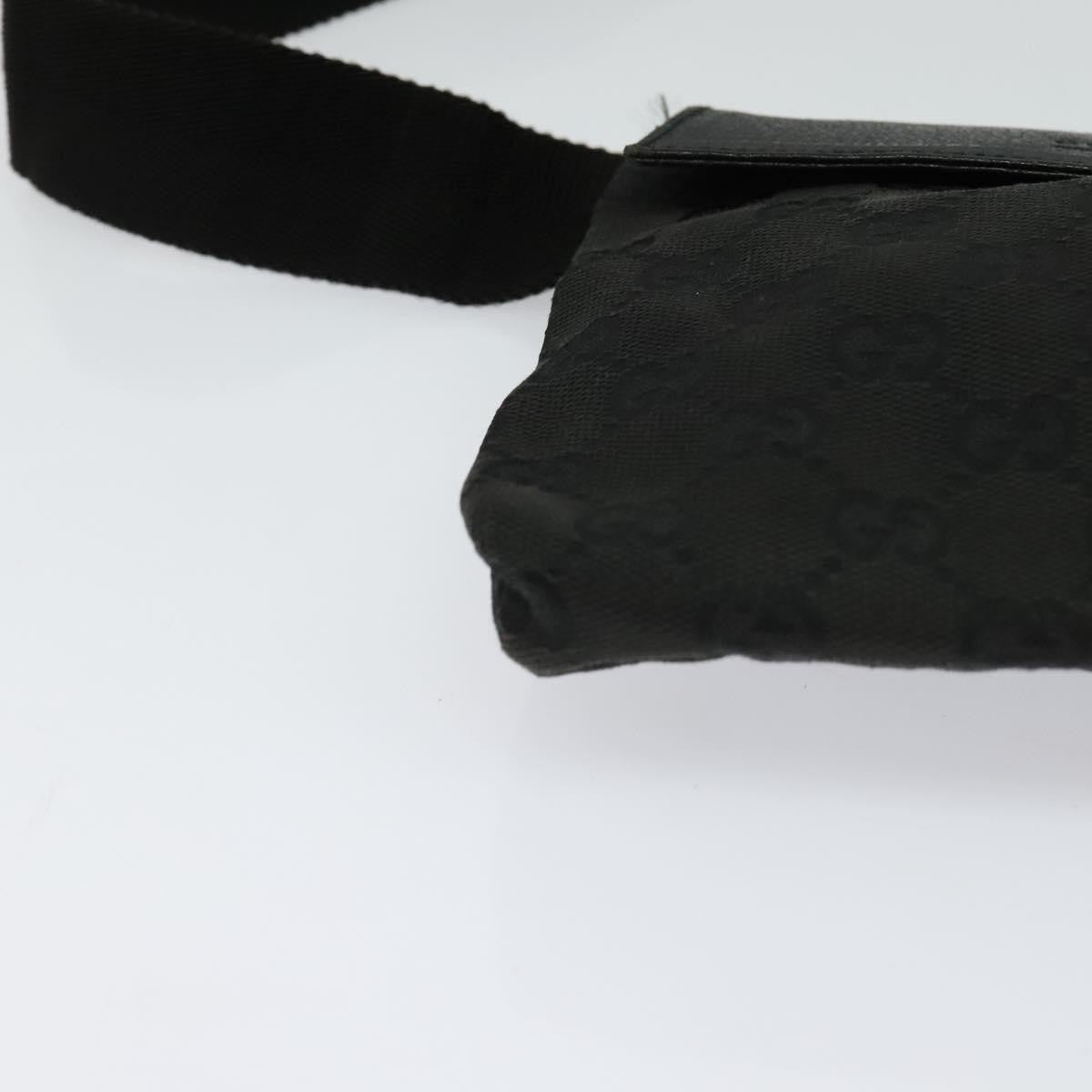 Gucci   Double Belt Bag Gg Canvas With Leather Black Canvas Bag ( )