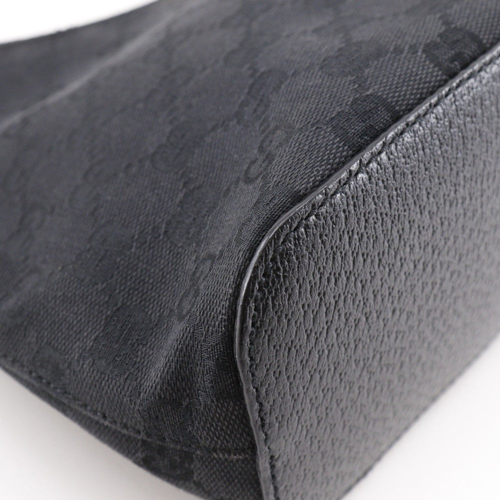Gucci Ring Handle Zip Hobo Gg Canvas Black Canvas Shoulder Bag Bag ( )