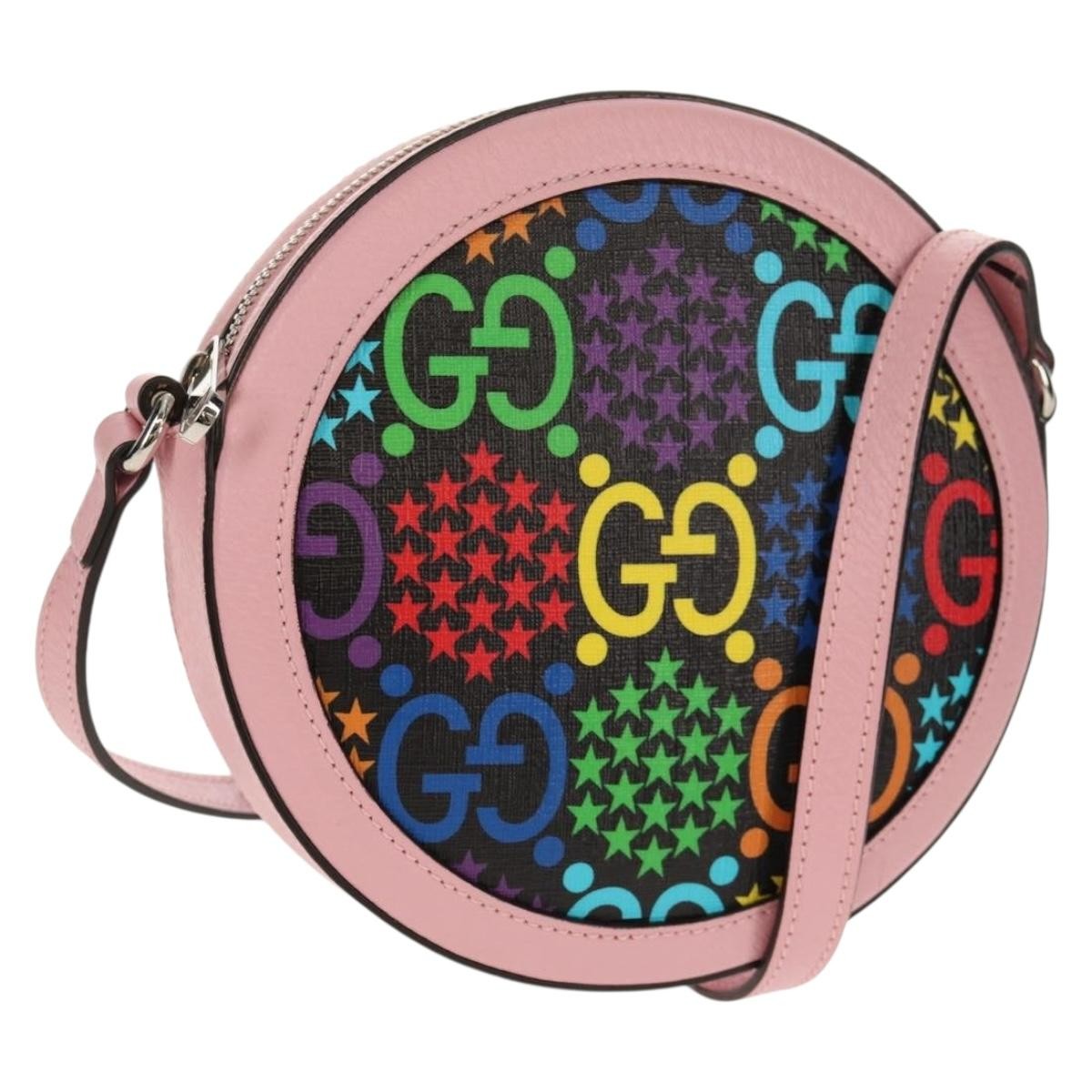 Gucci Round Shoulder Bag Psychedelic Print Gg Coated Canvas Multicolour Canvas Shoulder Bag Bag ( )