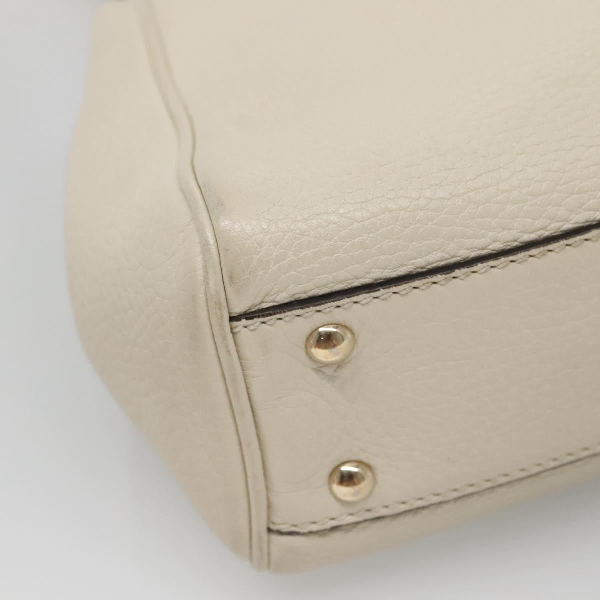 Gucci Bamboo Shopper Bag Leather White Leather Bag ( )