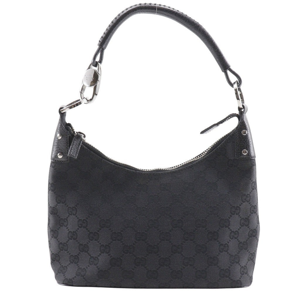 Gucci Ring Handle Zip Hobo Gg Canvas Black Canvas Shoulder Bag Bag ( )