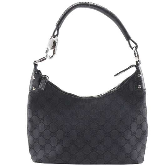 Gucci Ring Handle Zip Hobo Gg Canvas Black Canvas Shoulder Bag Bag ( )