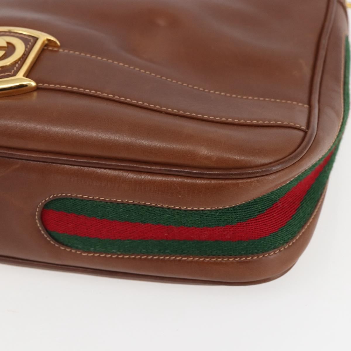 Gucci Sherry Line Shoulder Bag Leather Brown Leather Shoulder Bag Bag ( )