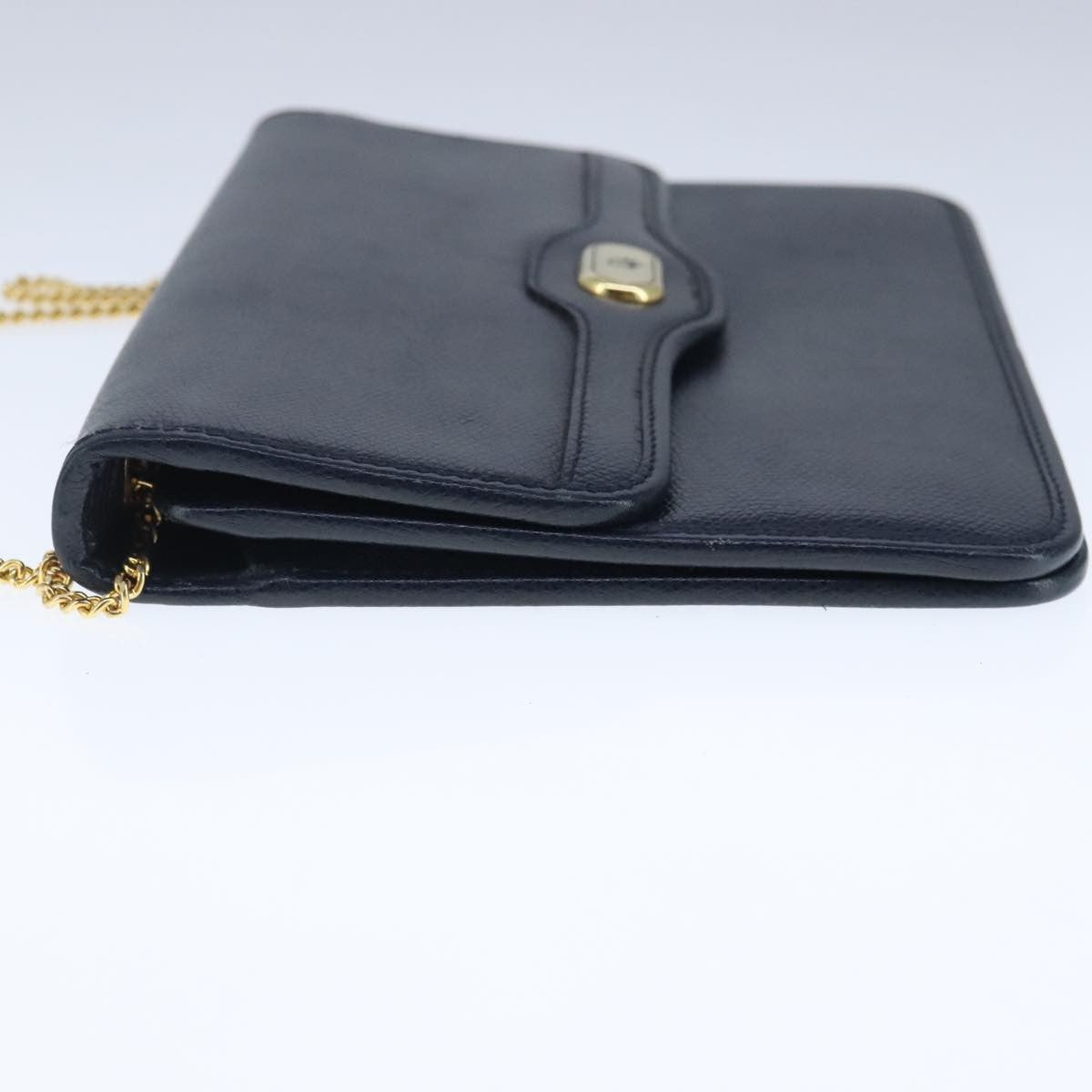 Christian Dior   Cd Chain Flap Shoulder Bag Leather Navy Leather Shoulder Bag Bag ()