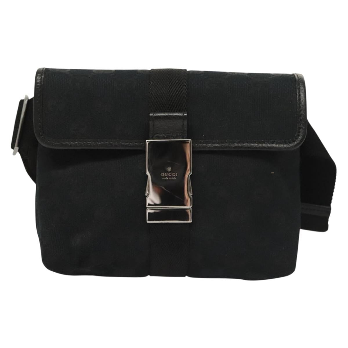 Gucci Buckle Belt Bag Gg Canvas Black Canvas Bag ( )