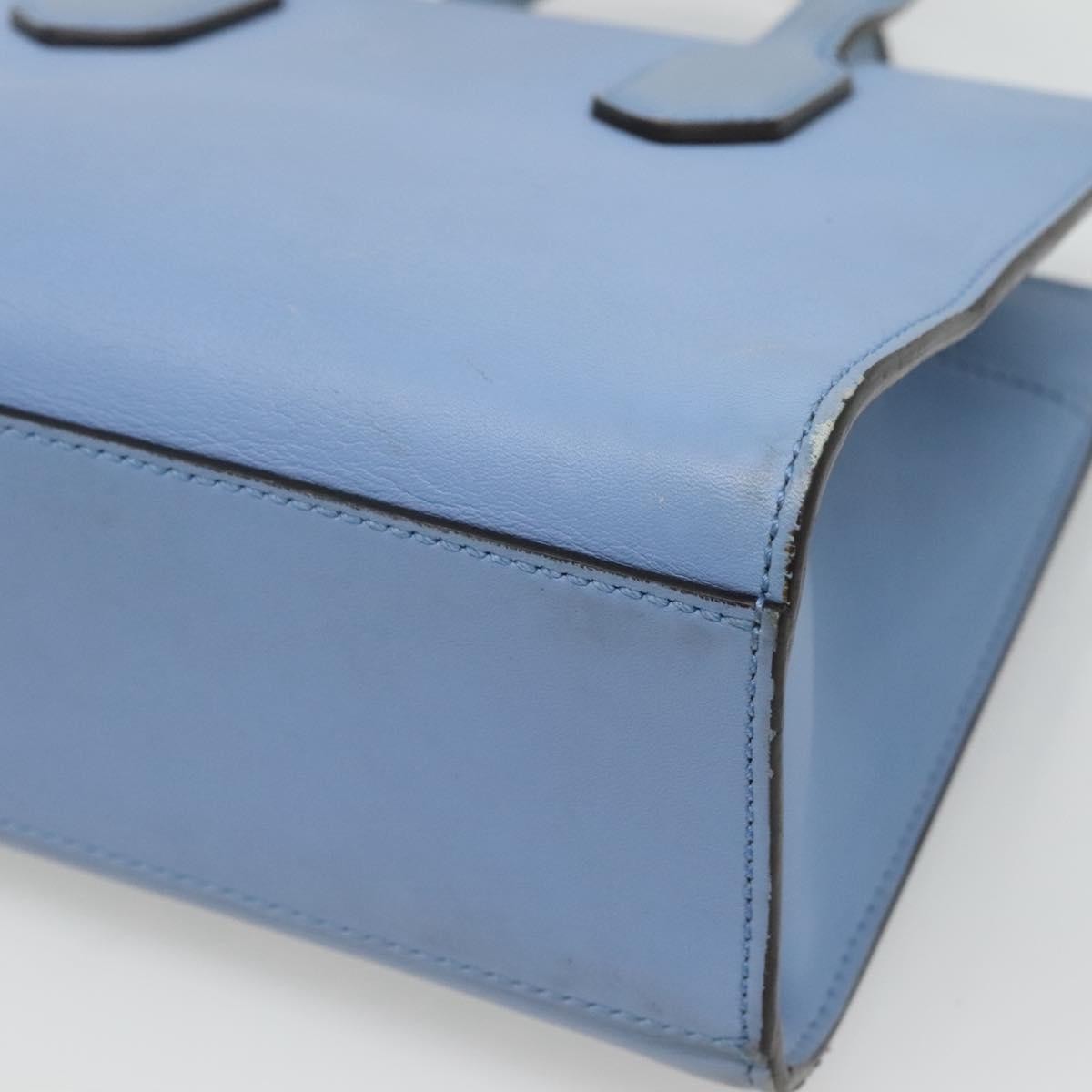 Gucci Gg Ribbon Tote Leather Blue Leather Shoulder Bag Bag ( )
