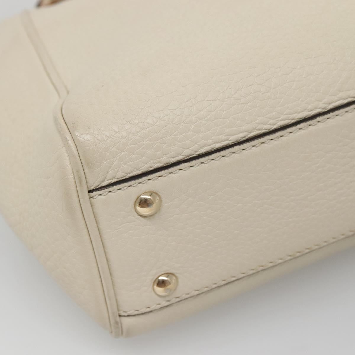 Gucci Bamboo Shopper Bag Leather White Leather Bag ( )