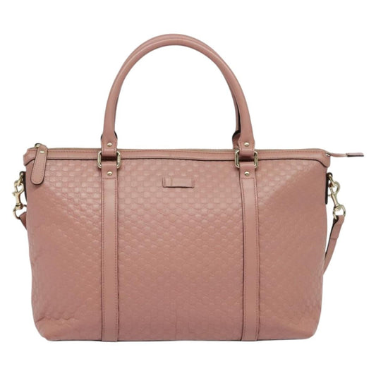 Gucci Margaux Tote (Outlet) Microguccissima Leather Pink Leather Bag ( )