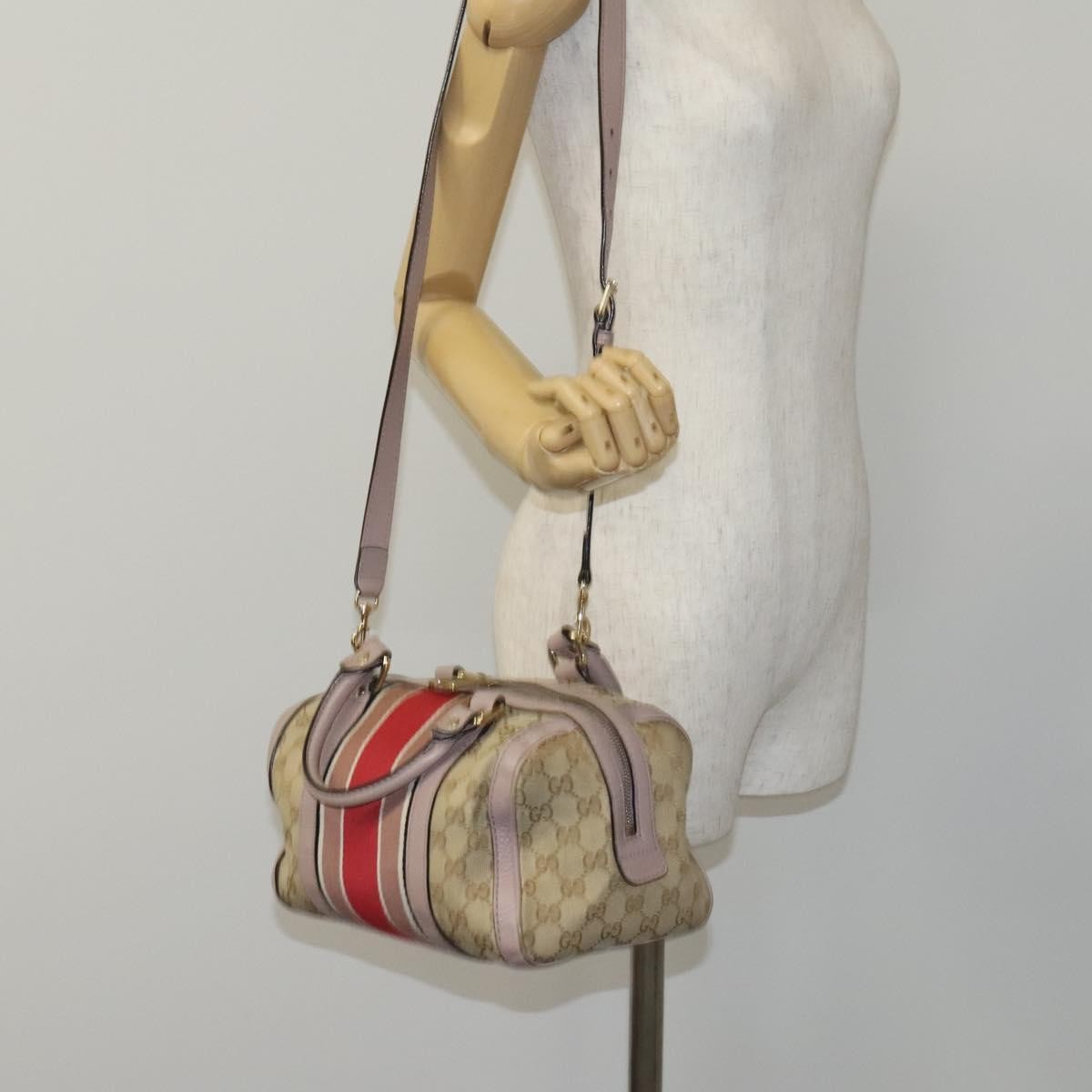 Gucci   Web Boston Bag Gg Canvas Beige Canvas Bag ( )