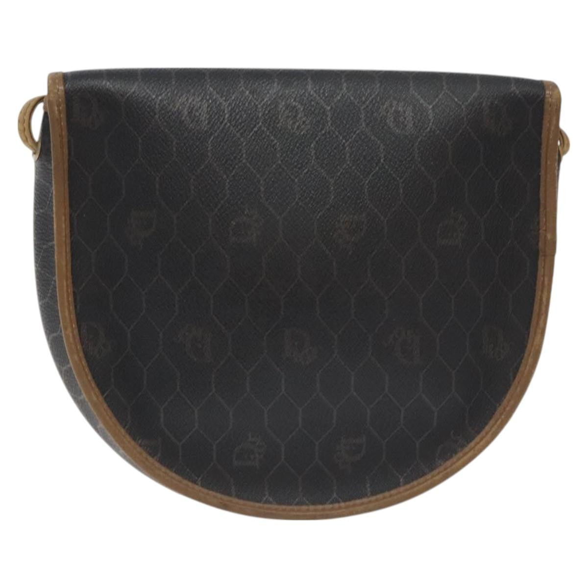 Christian Dior   Honeycomb Flap Crossbody Bag Coated Canvas Black Canvas Bag ()