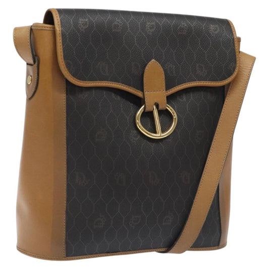 Christian Dior   Honeycomb Flap Crossbody Bag Canvas And Leather Black Canvas Bag ()
