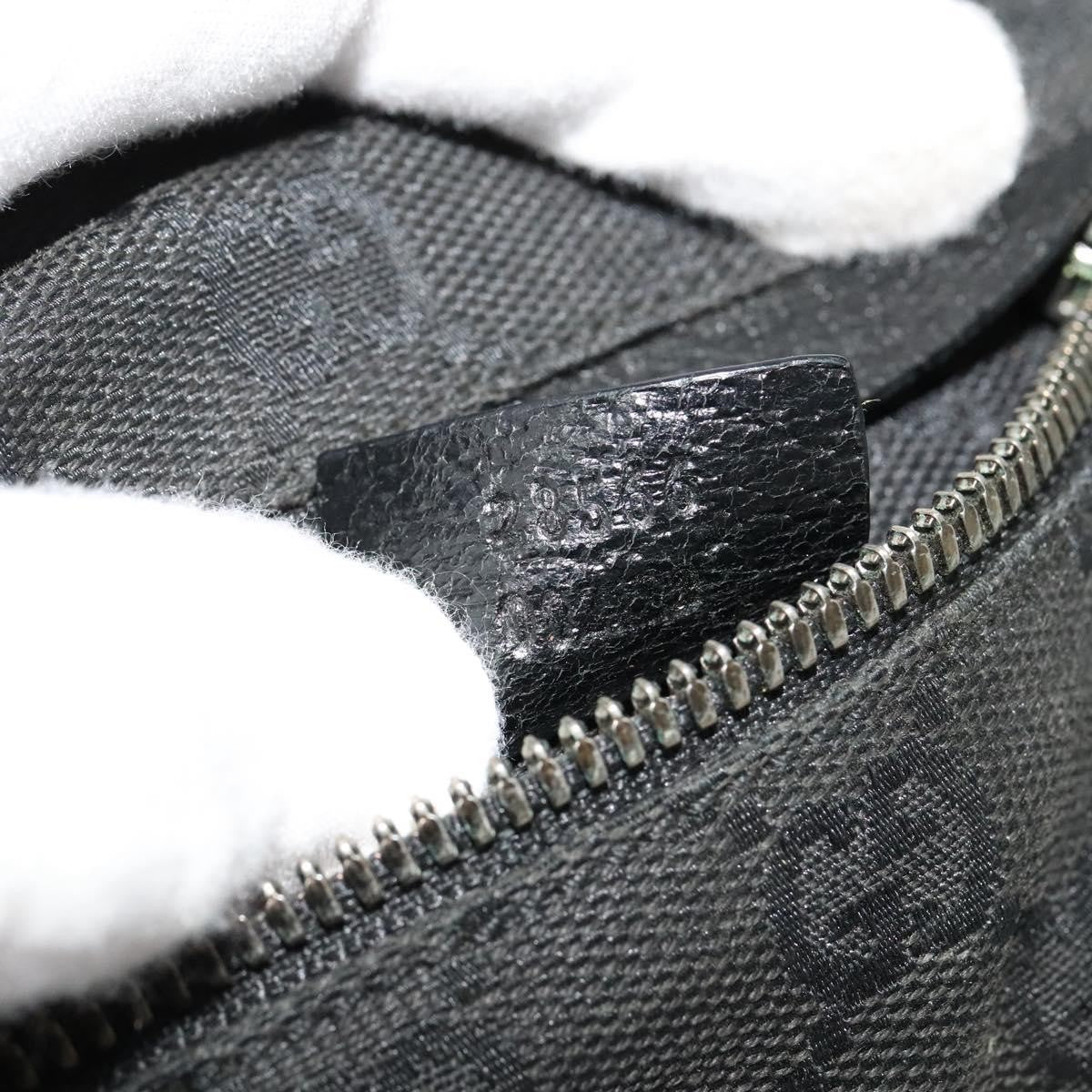 Gucci   Double Belt Bag Gg Canvas With Leather Black Canvas Bag ( )