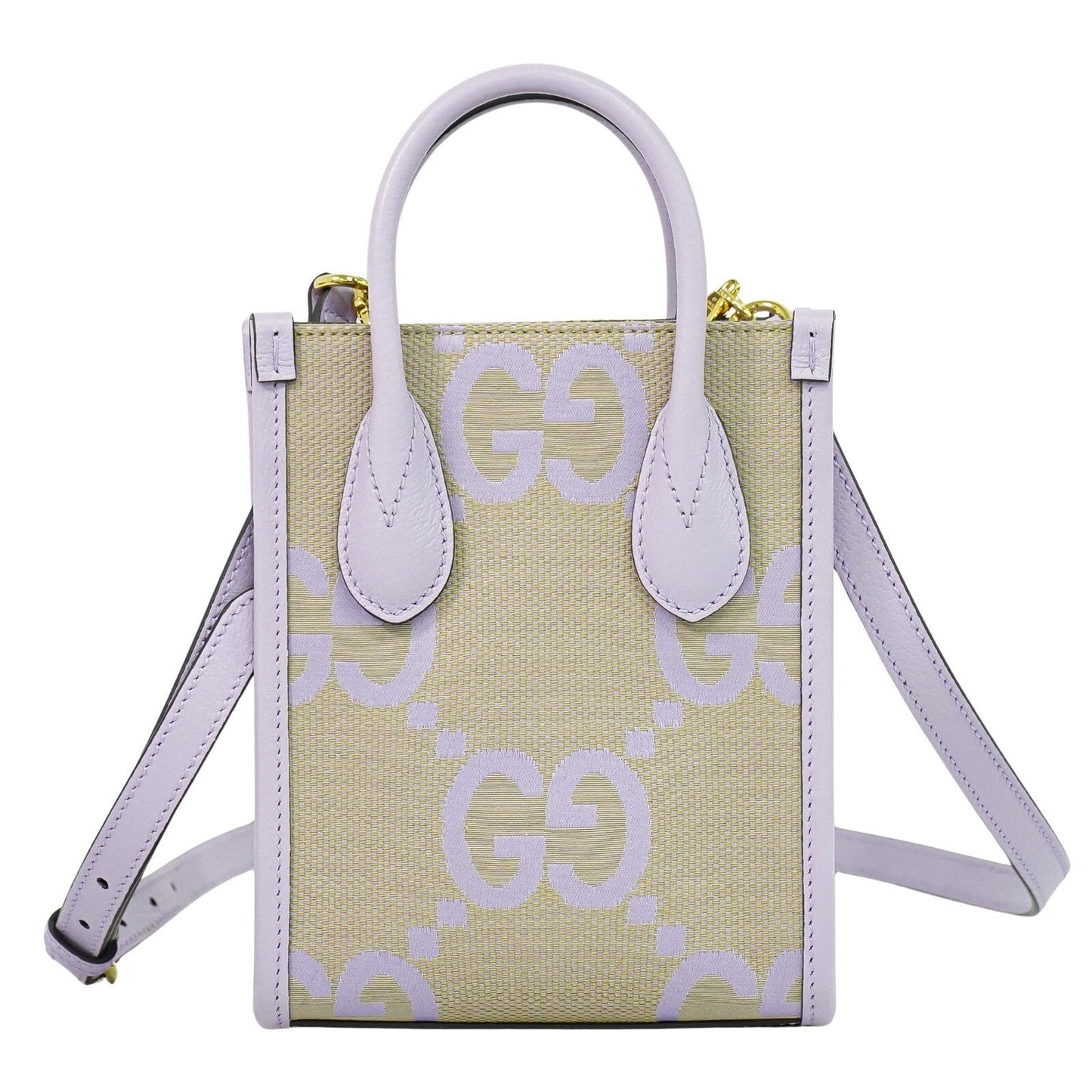 Gucci Vertical Tote Jumbo Gg Canvas Purple Canvas Bag ( )