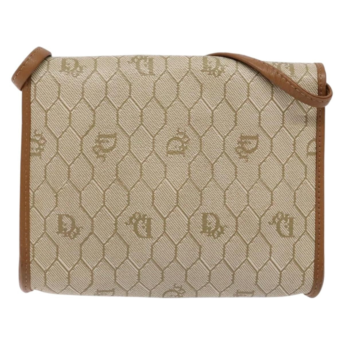Christian Dior   Honeycomb Flap Crossbody Bag Coated Canvas Beige Pvc Bag ()