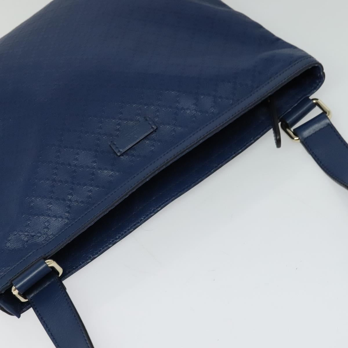 Gucci Zip Top Messenger Bag Diamante Leather Blue Leather Shoulder Bag Bag ( )