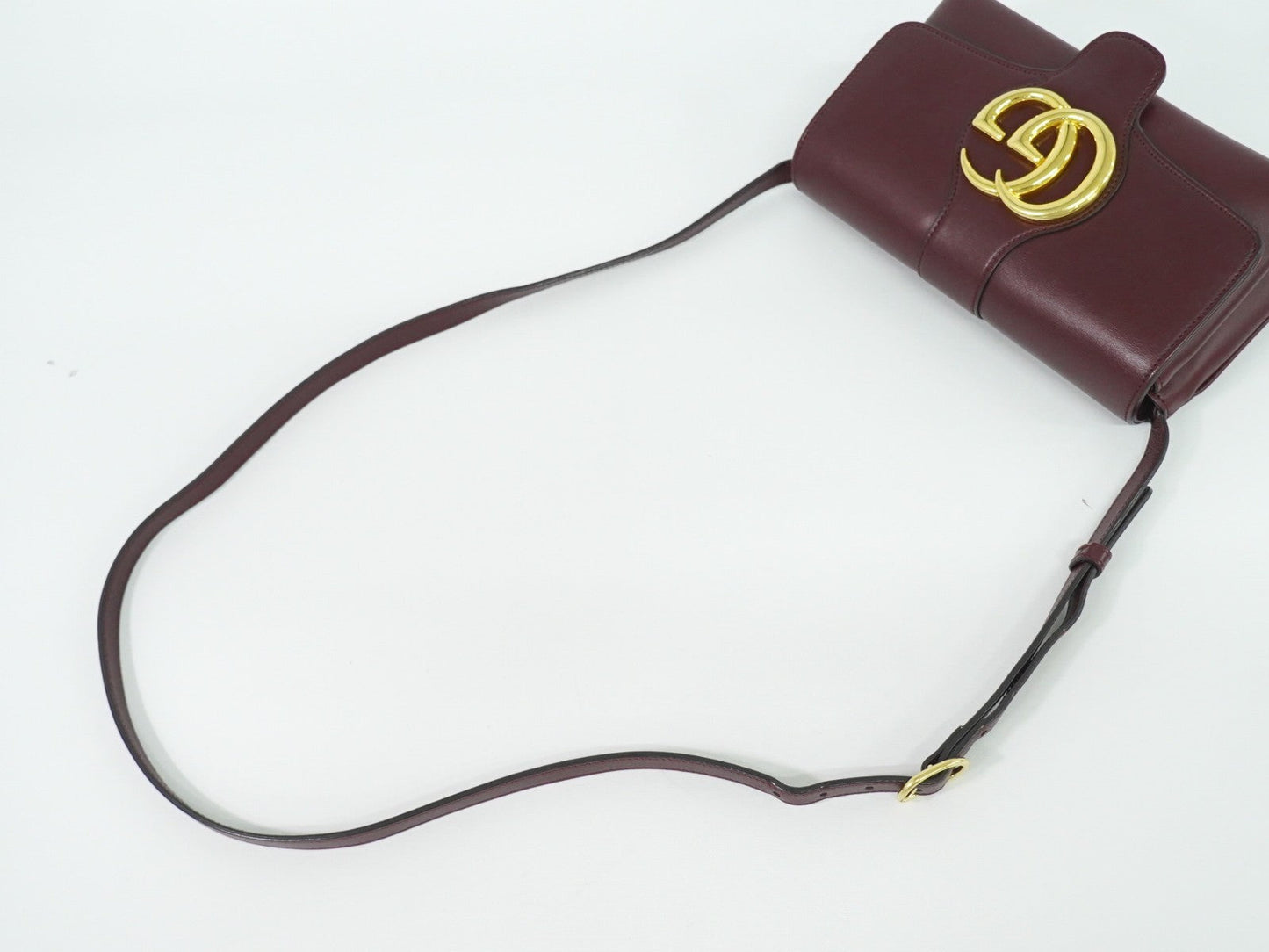Gucci Arli Shoulder Bag Leather Burgundy Leather Bag ( )