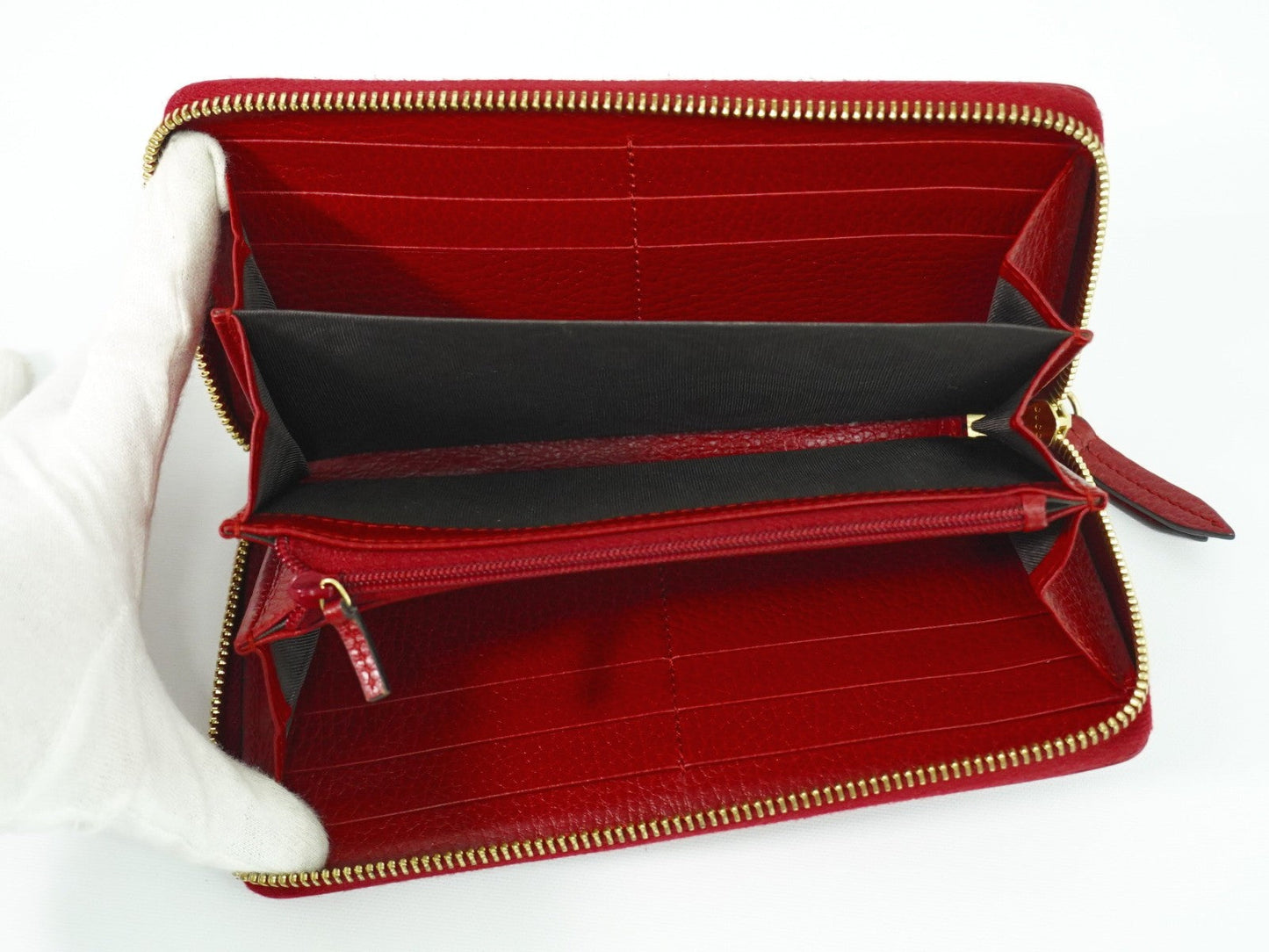 Gucci Gg Marmont Zip Around Wallet Leather Red Leather Wallets Accessory ( )