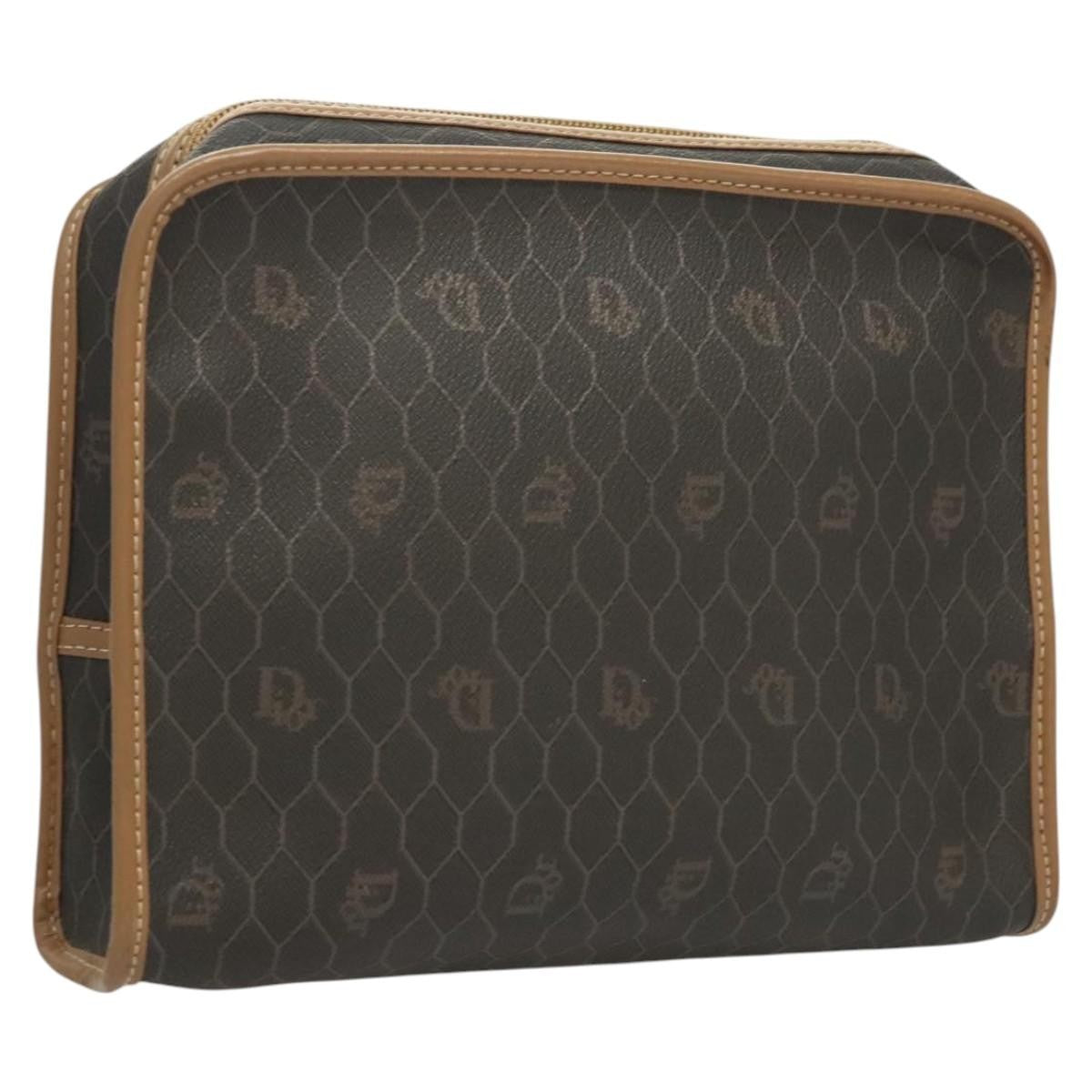 Christian Dior   Honeycomb Zip Pouch Coated Canvas Black Pvc,Canvas Clutche & Pouche Bag ()