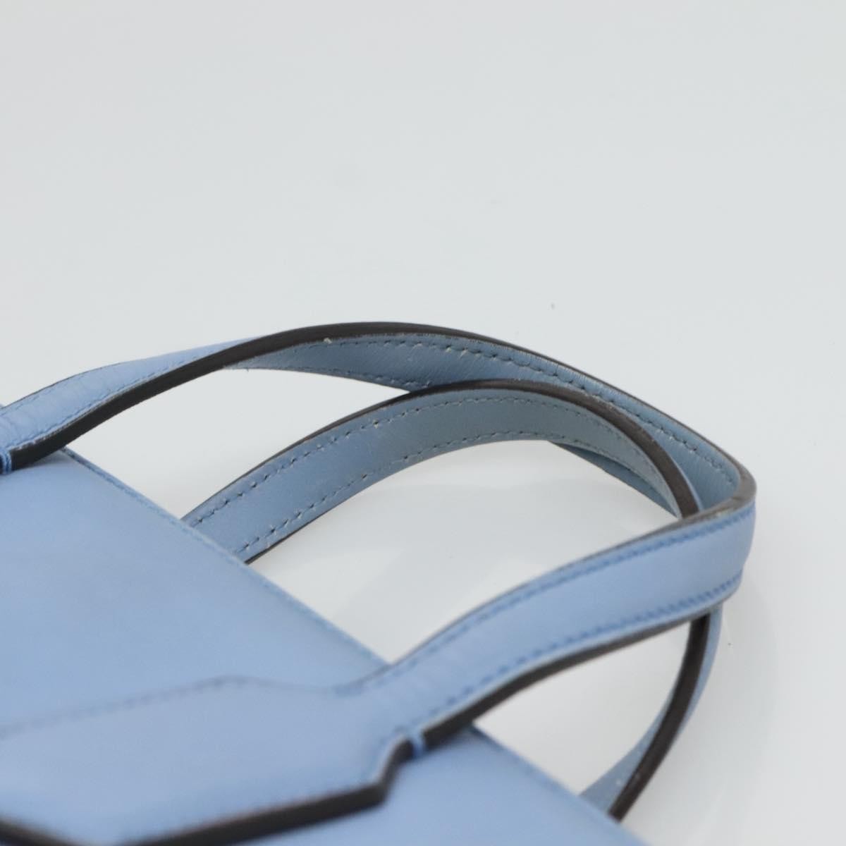 Gucci Gg Ribbon Tote Leather Blue Leather Shoulder Bag Bag ( )