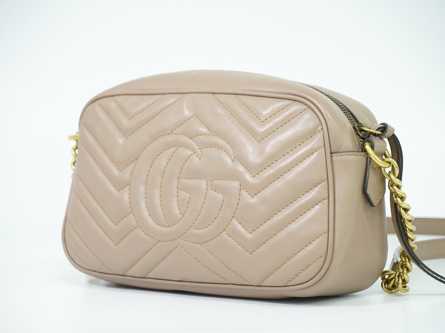 Gucci Gg Marmont Shoulder Bag Matelasse Leather Beige Leather Shoulder Bag Bag ( )